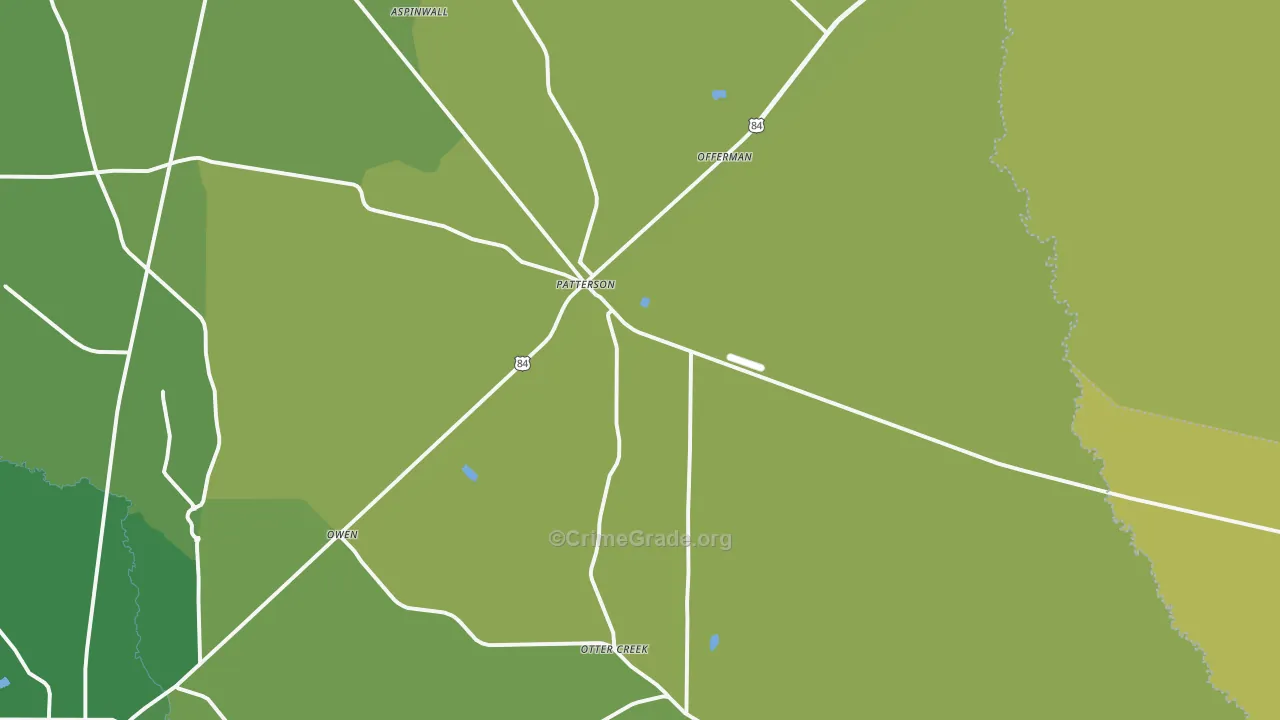 Patterson, GA Map of Vehicle Theft Rates