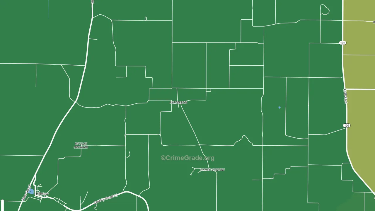 Patterson, IL Map of Vehicle Theft Rates