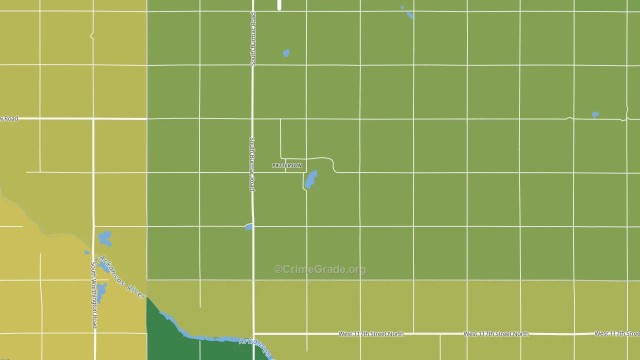 Patterson, KS Map of Vehicle Theft Rates