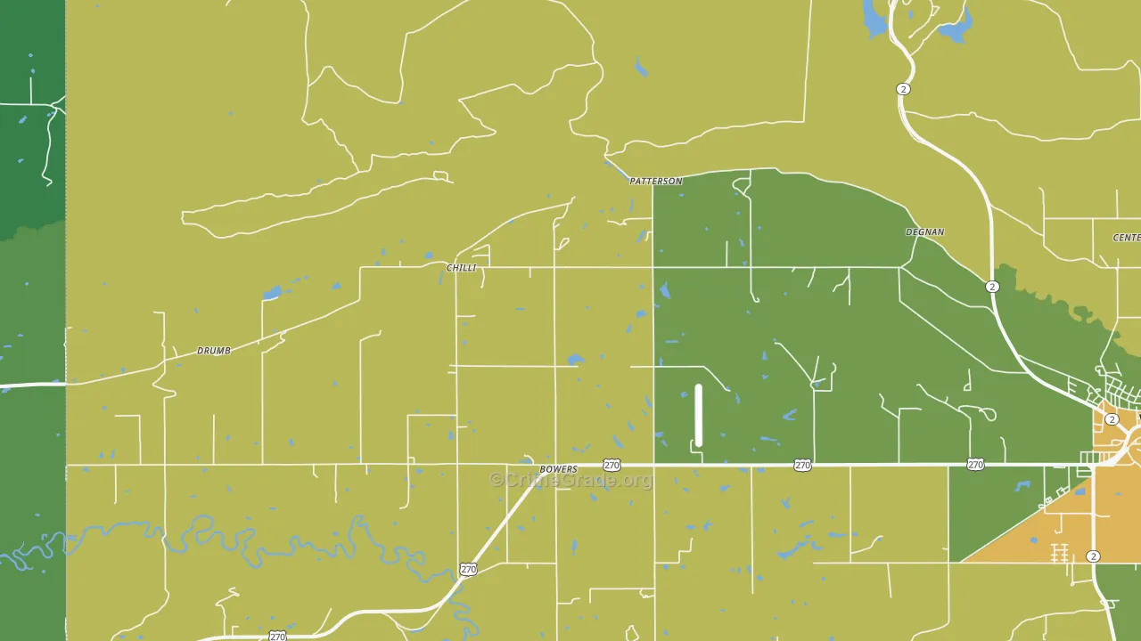 Patterson, OK Map of Vehicle Theft Rates