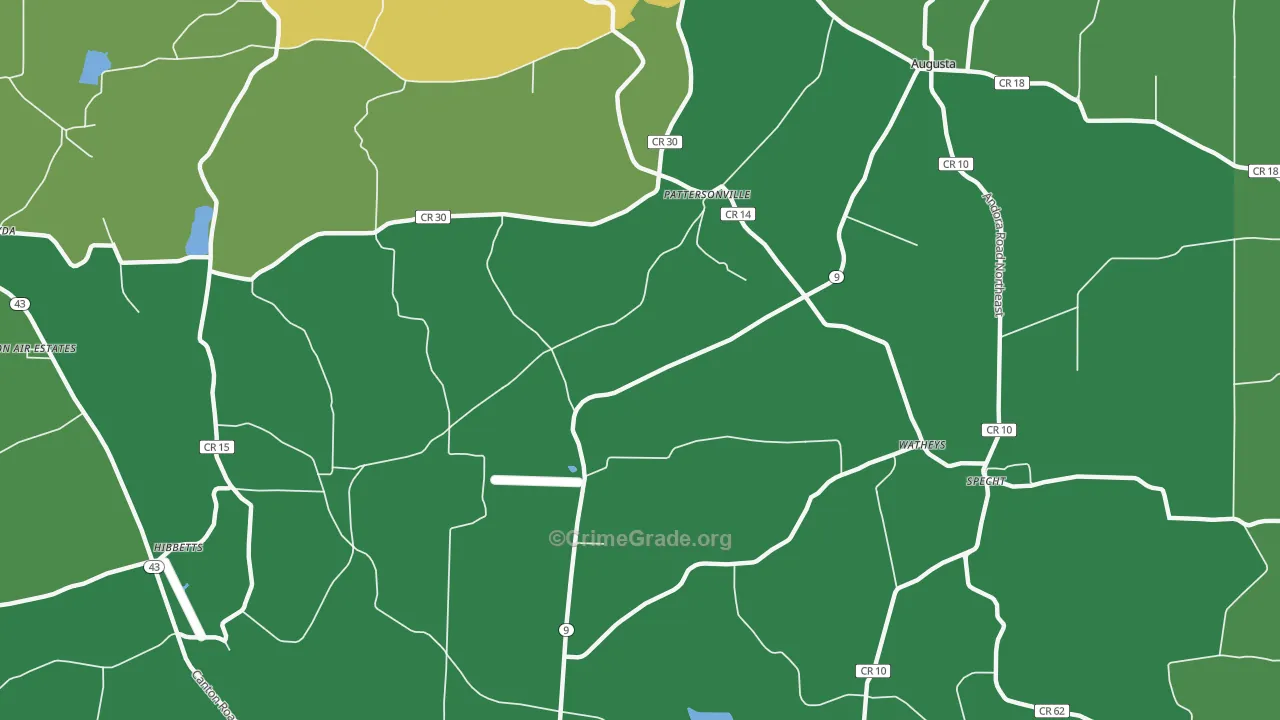 Pattersonville, OH Map of Vehicle Theft Rates