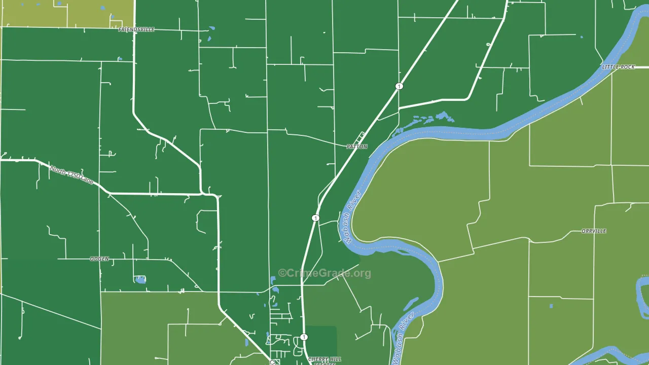 Patton, IL Map of Vehicle Theft Rates