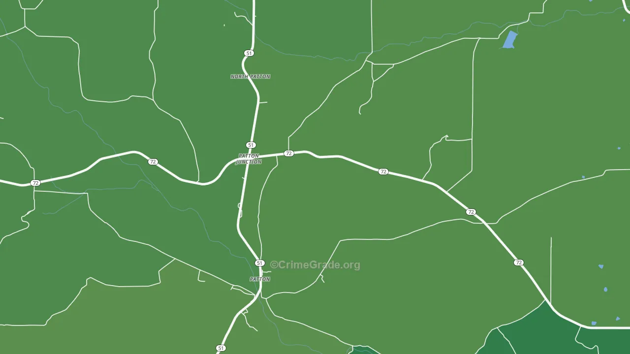 Patton Junction, MO Map of Vehicle Theft Rates