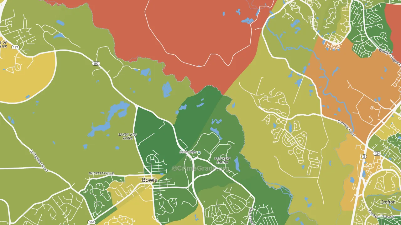 Patuxent, MD Map of Vehicle Theft Rates