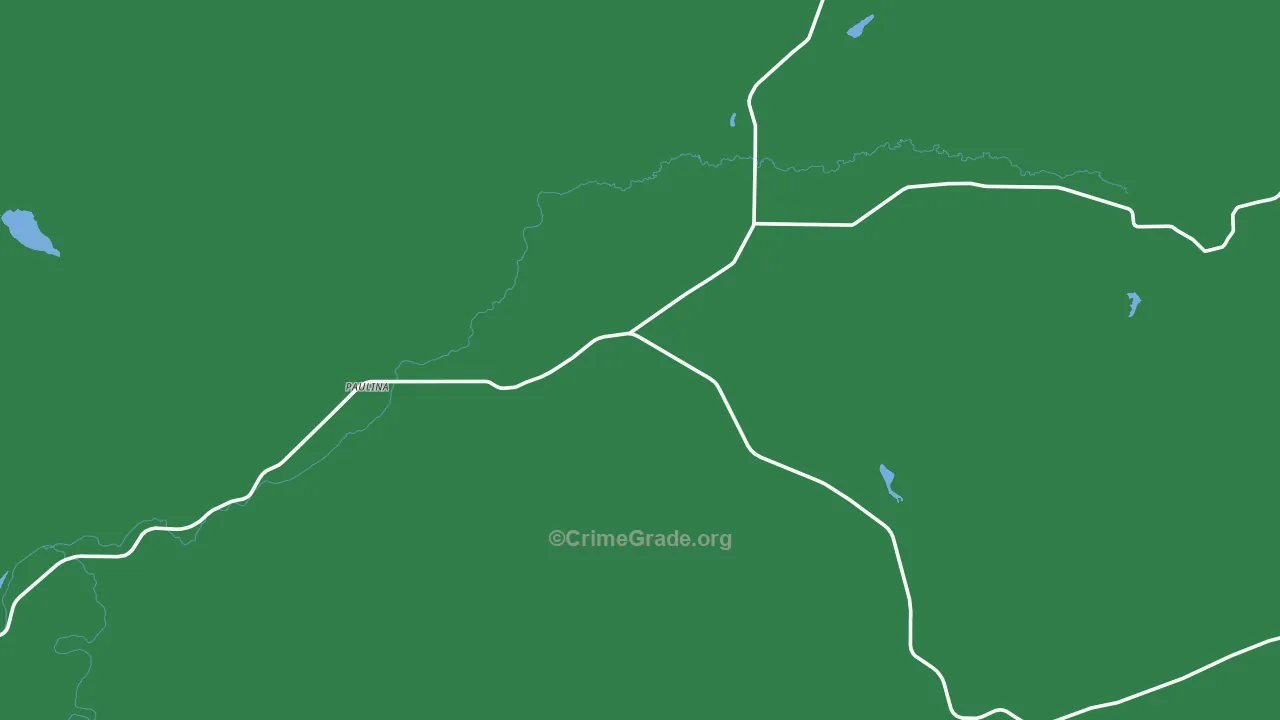 Paulina, OR Map of Vehicle Theft Rates