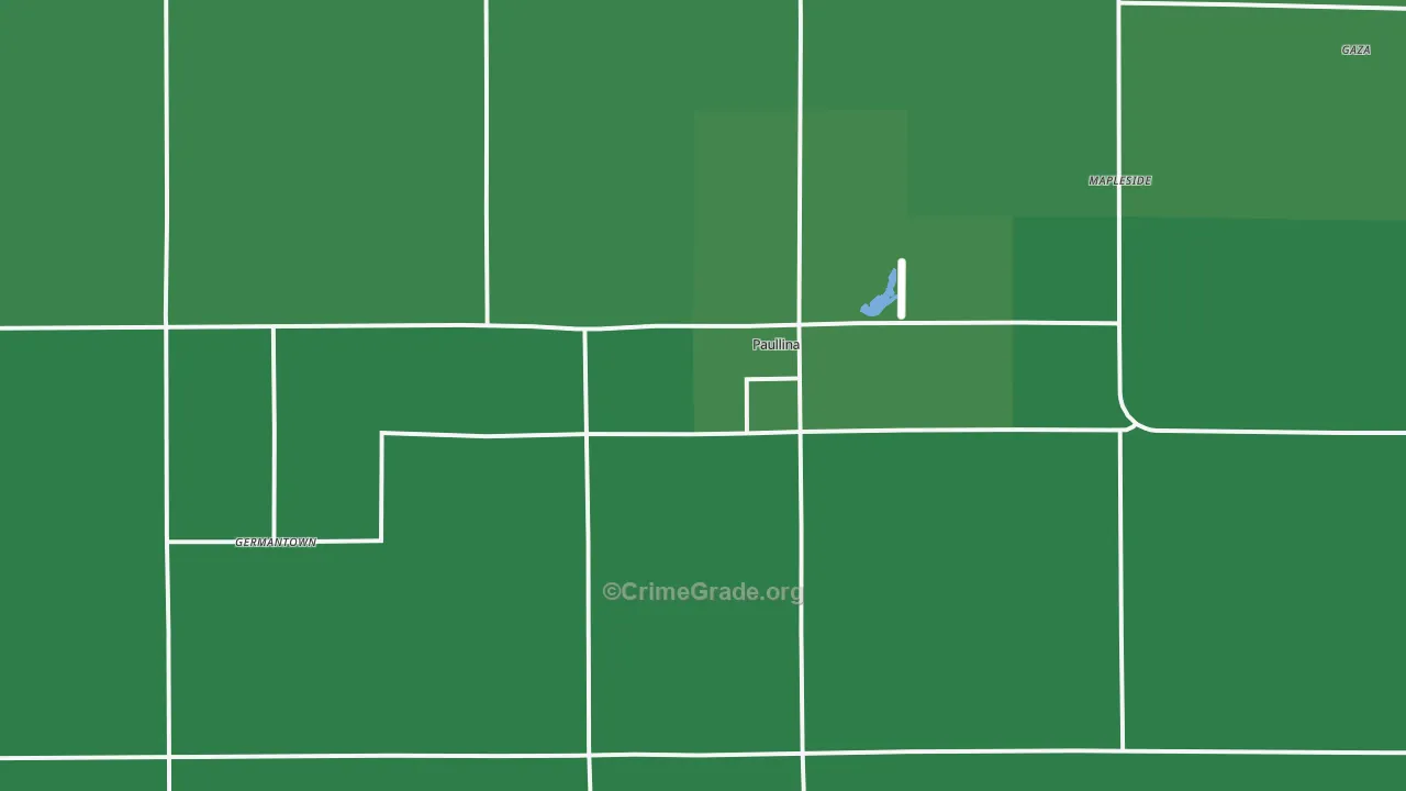 Paullina, IA Map of Vehicle Theft Rates