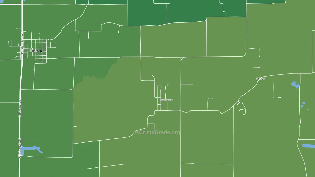 Paulton, IL Map of Vehicle Theft Rates