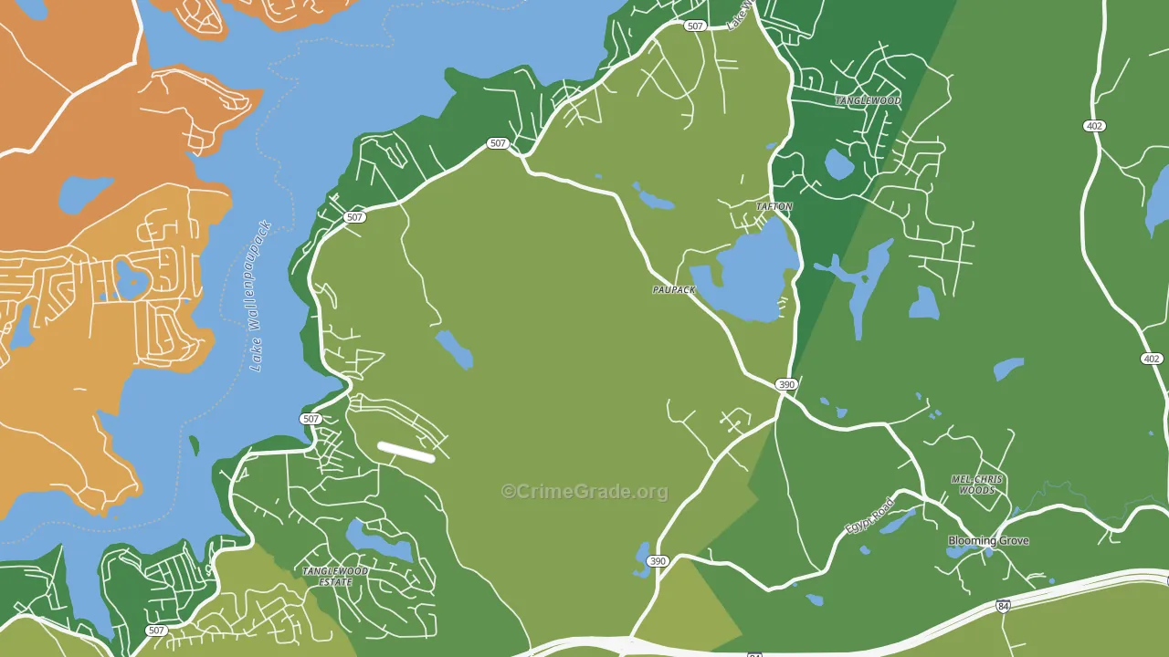 Paupack, PA Map of Vehicle Theft Rates