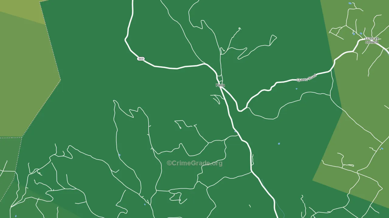 Pavia, PA Map of Vehicle Theft Rates