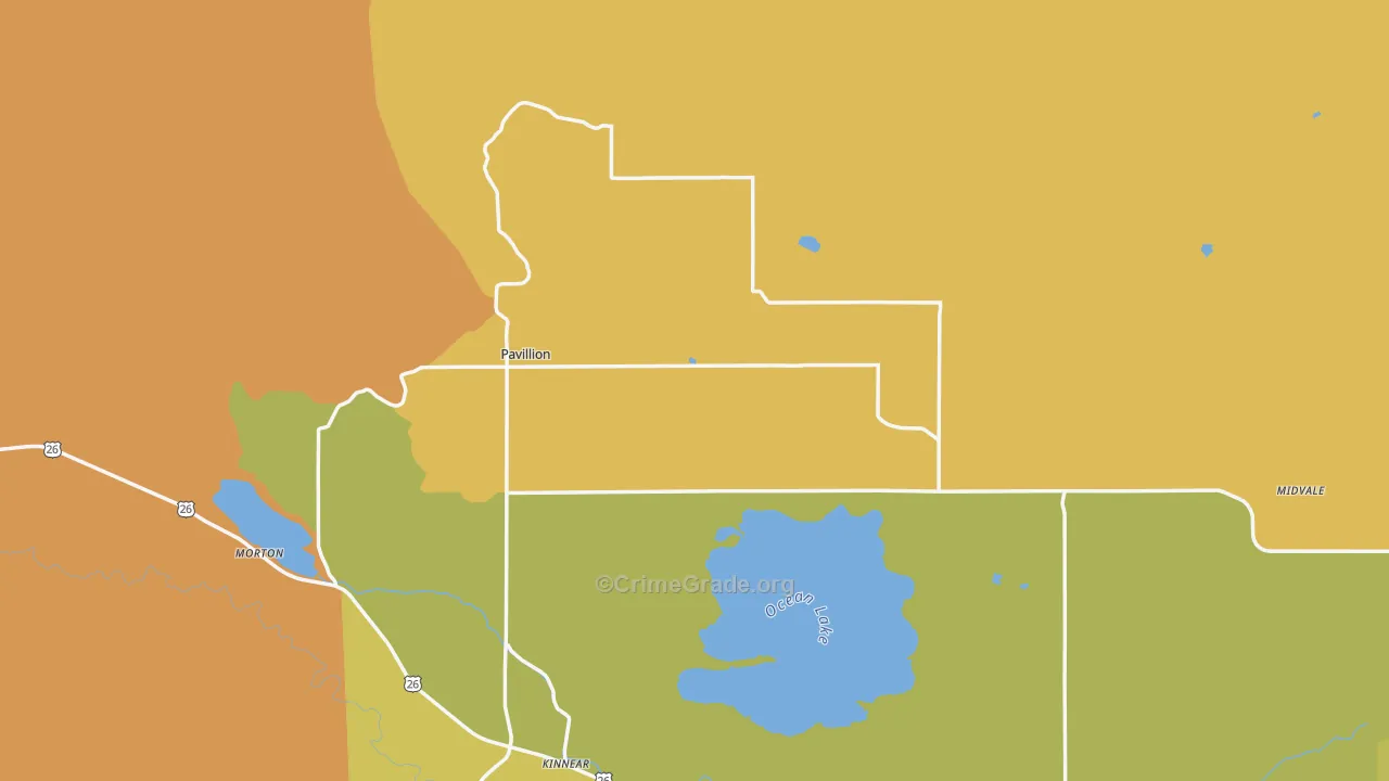 Pavillion, WY Map of Vehicle Theft Rates