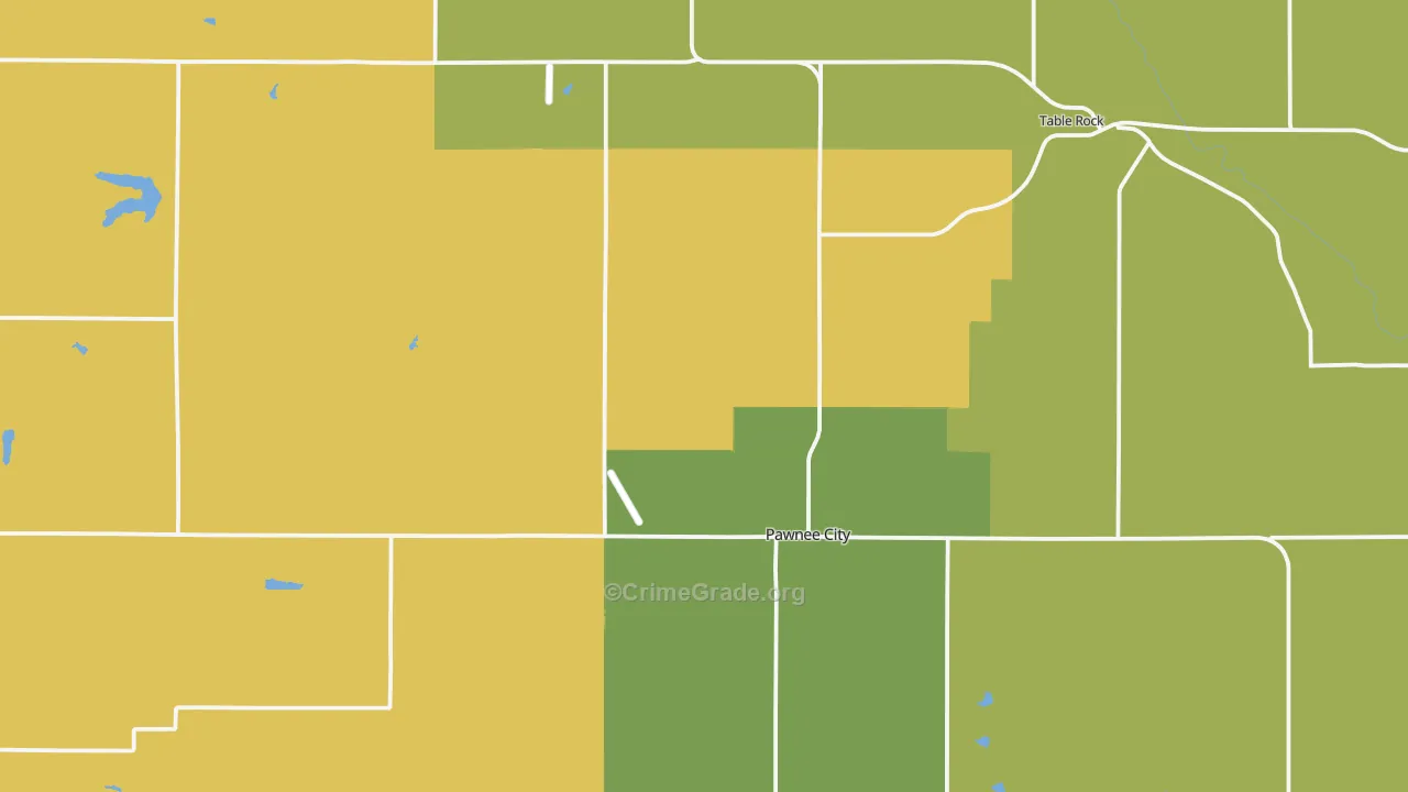 Pawnee County, NE Map of Vehicle Theft Rates