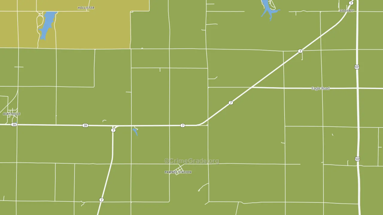 Pawnee Station, KS Map of Vehicle Theft Rates