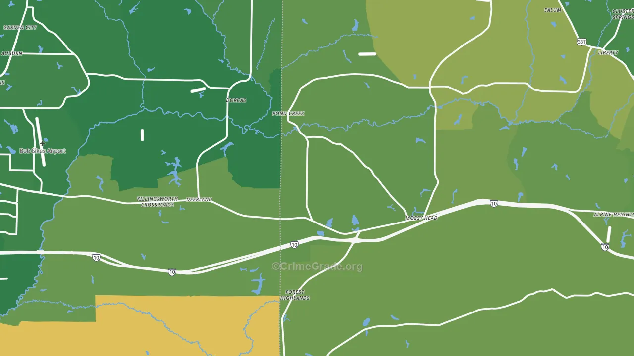 Paxton, FL Map of Vehicle Theft Rates