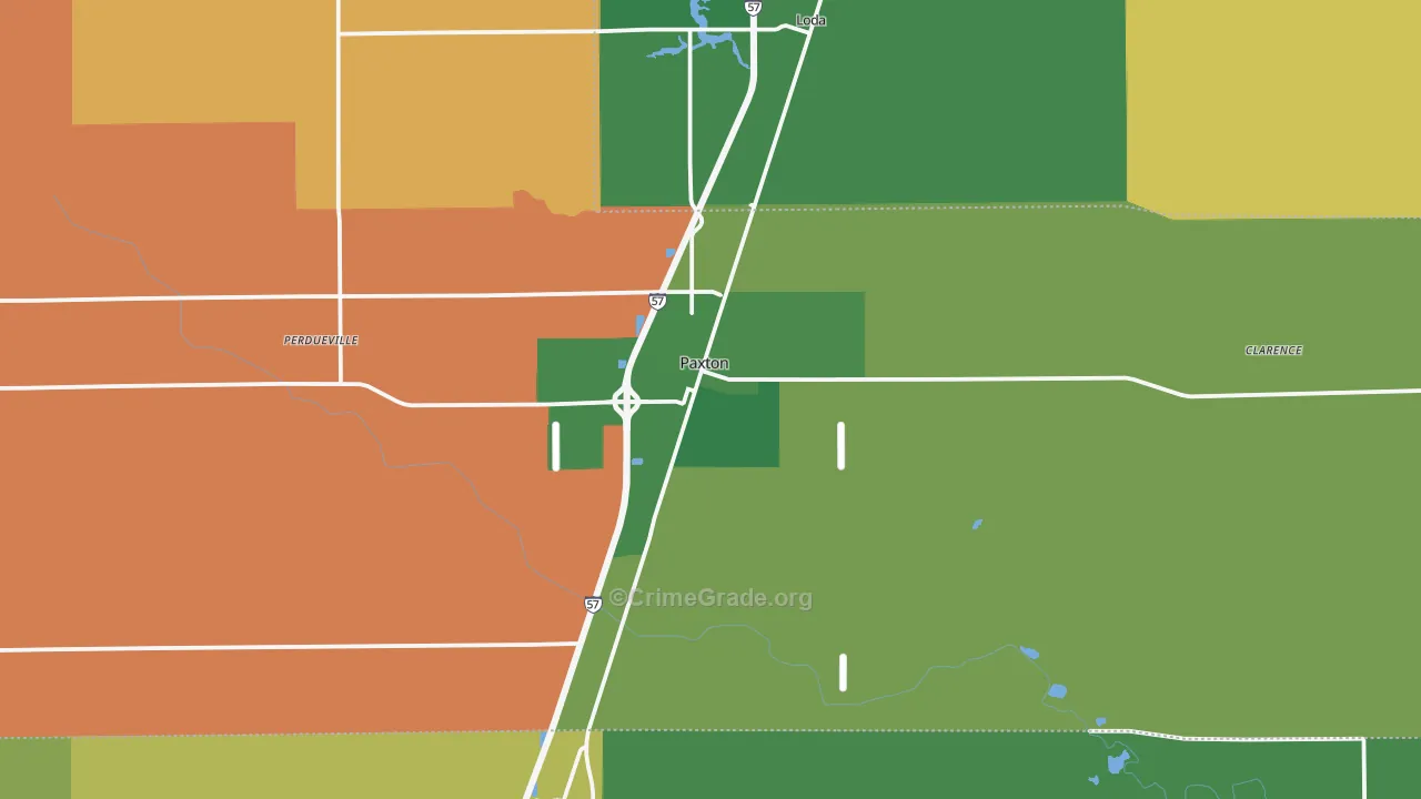 Paxton, IL Map of Vehicle Theft Rates