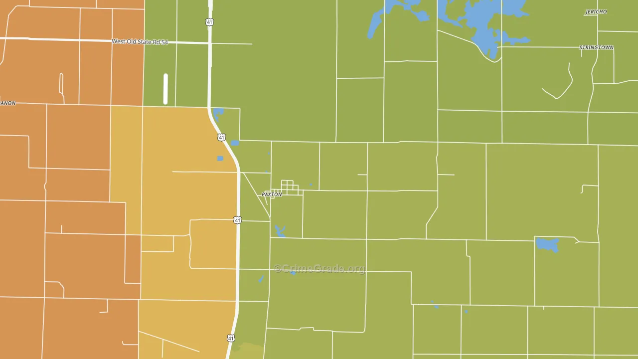 Paxton, IN Map of Vehicle Theft Rates