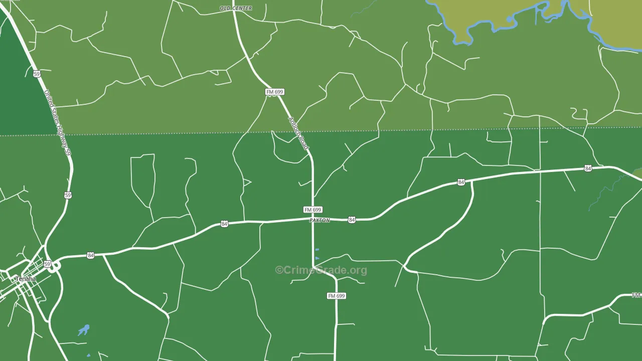 Paxton, TX Map of Vehicle Theft Rates