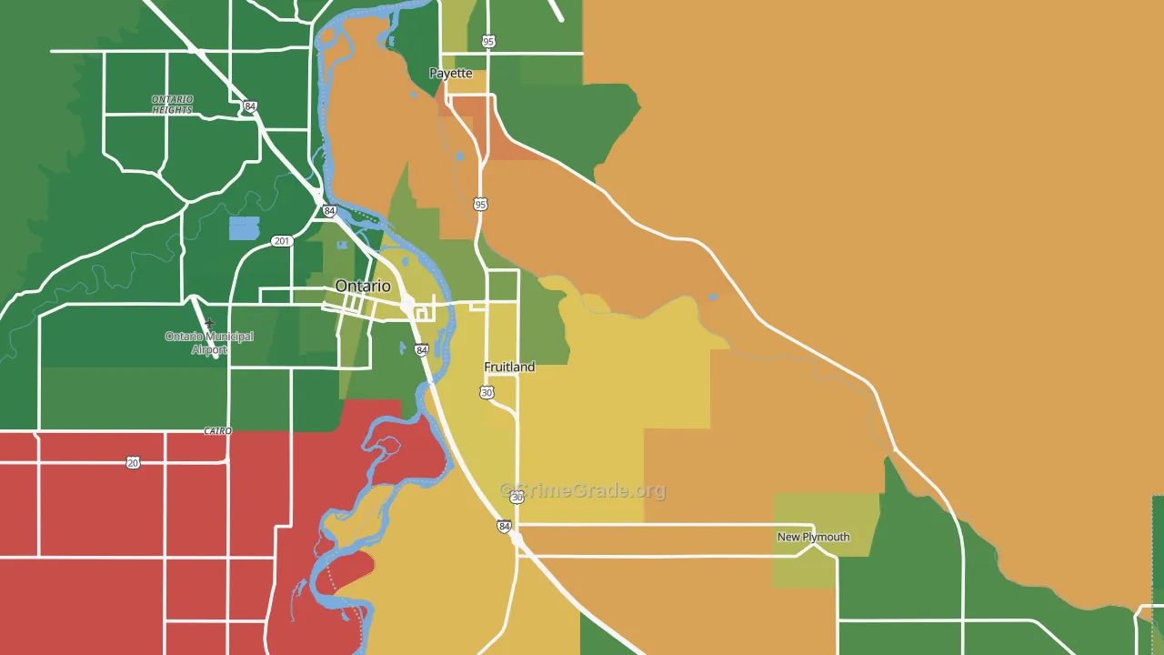 Payette County, ID Map of Vehicle Theft Rates