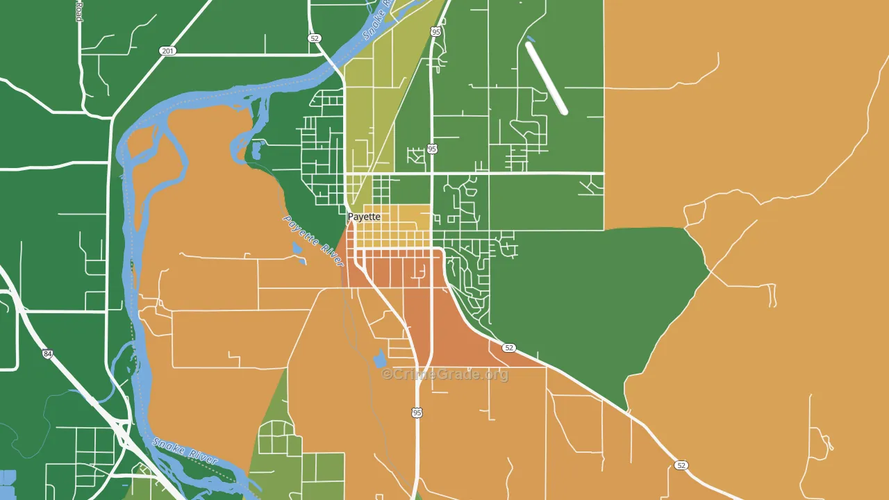 Payette Heights, Payette, ID Map of Vehicle Theft Rates