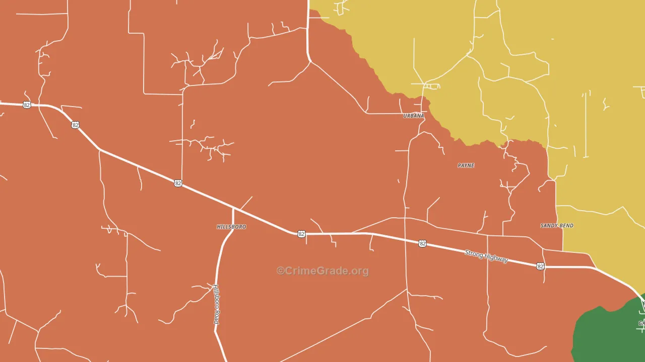 Payne, AR Map of Vehicle Theft Rates