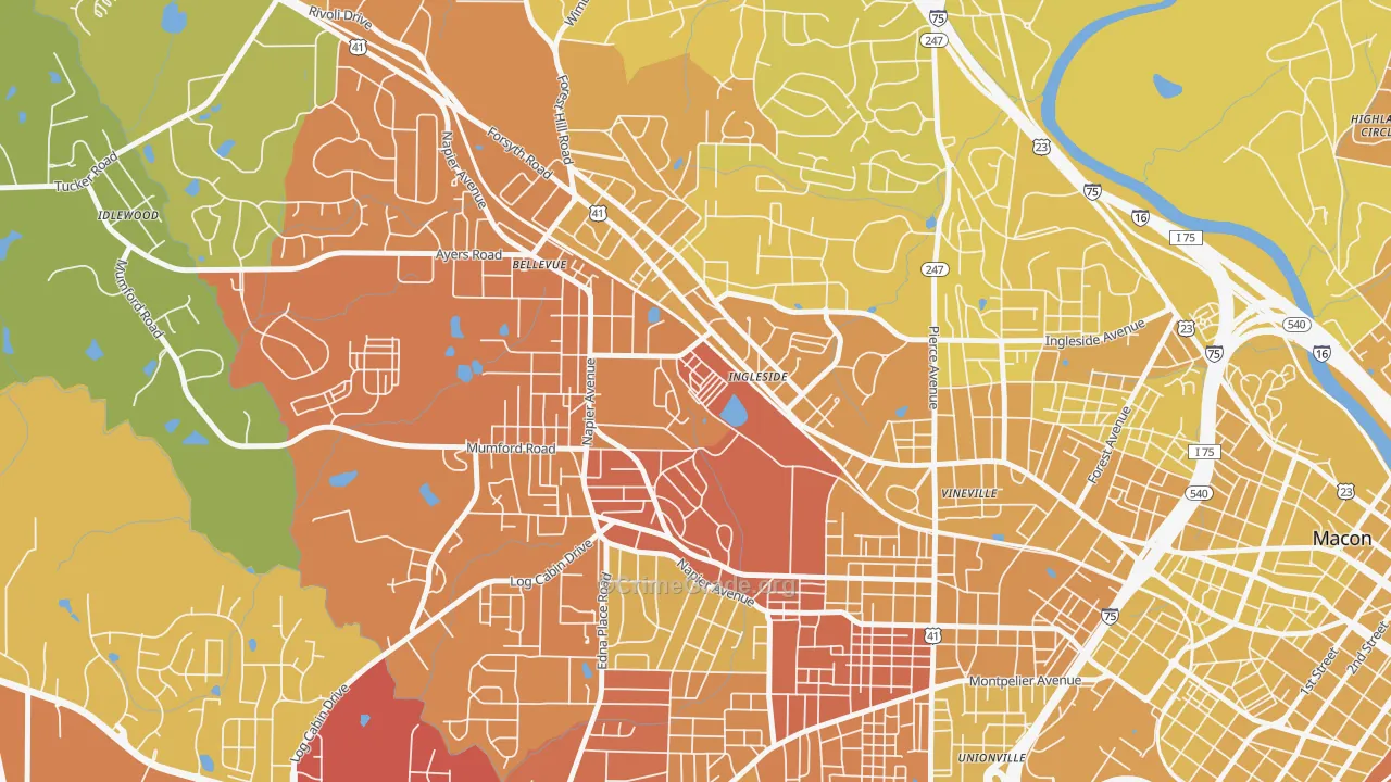 Payne, GA Map of Vehicle Theft Rates