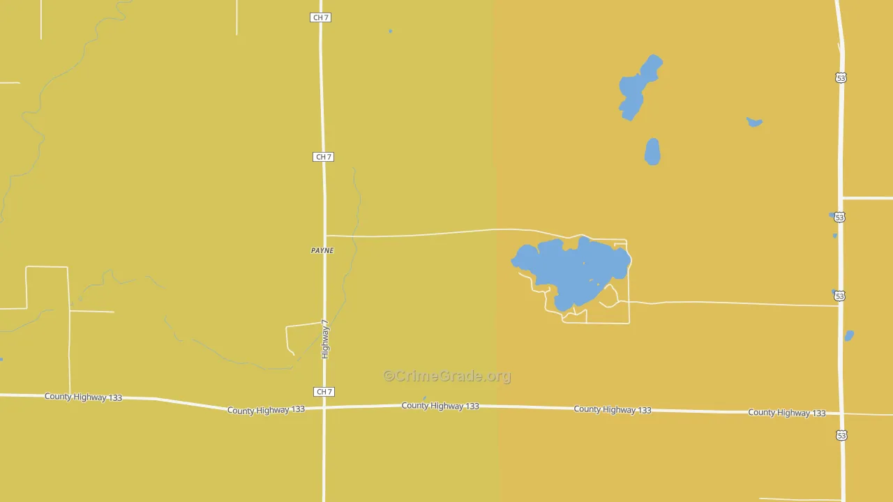 Payne, MN Map of Vehicle Theft Rates