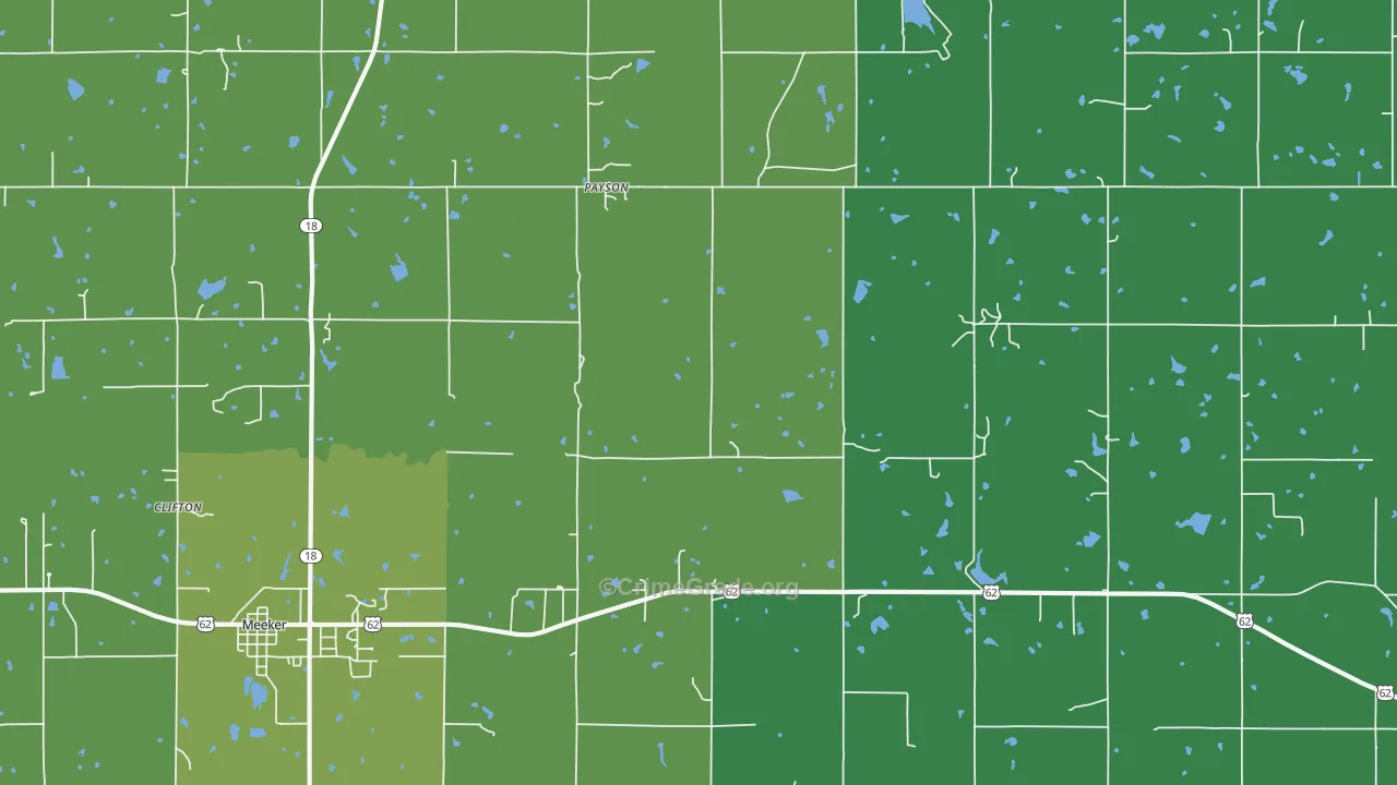 Payson, OK Map of Vehicle Theft Rates