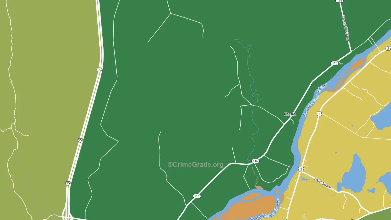 Pea Ridge, ME Map of Vehicle Theft Rates