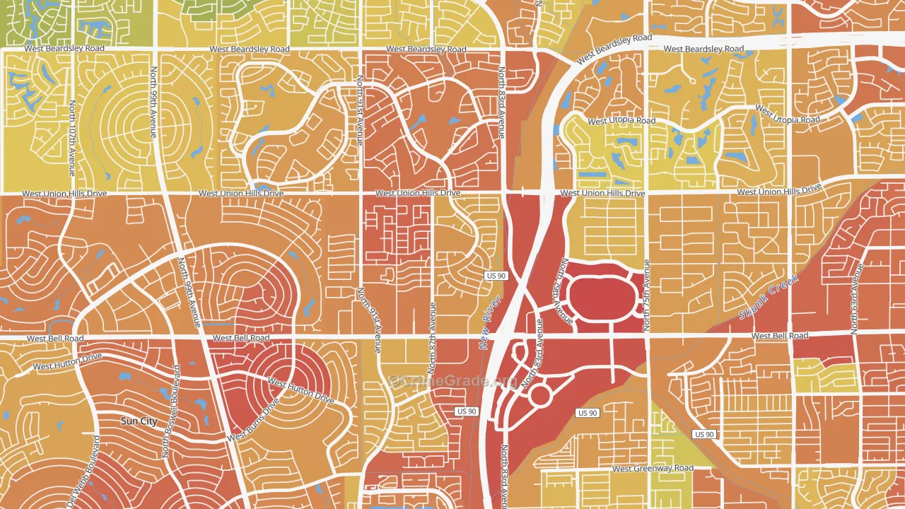 Peacock Village, Peoria, AZ Map of Vehicle Theft Rates