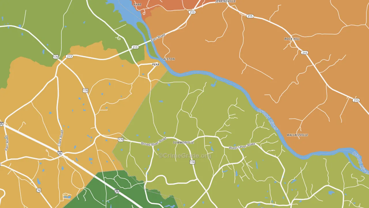 Peak, SC Map of Vehicle Theft Rates