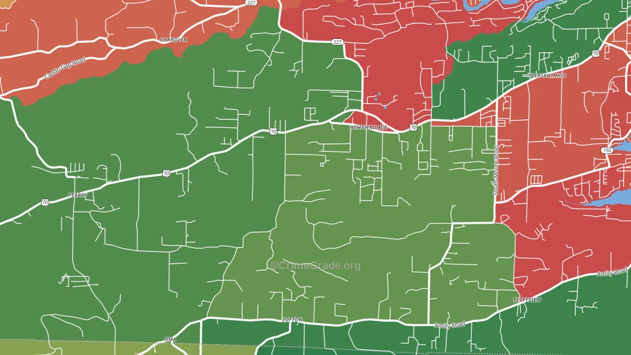 Pearcy, AR Map of Vehicle Theft Rates