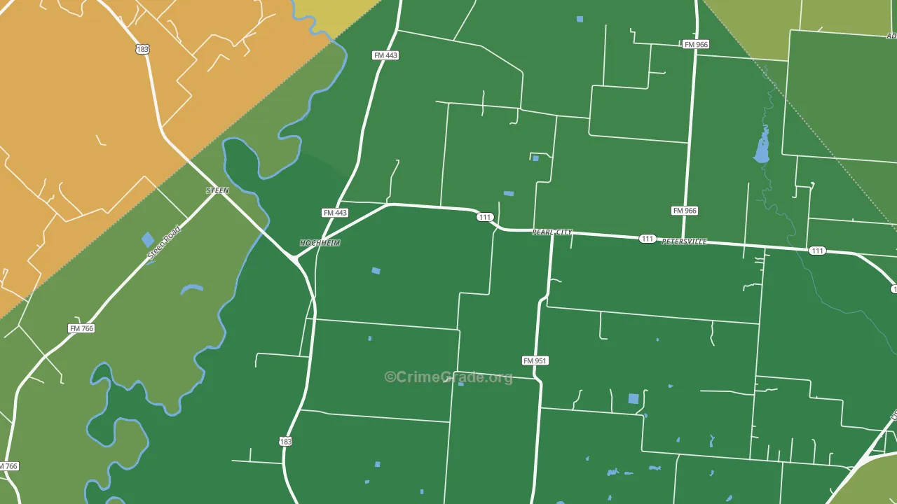 Pearl City, TX Map of Vehicle Theft Rates