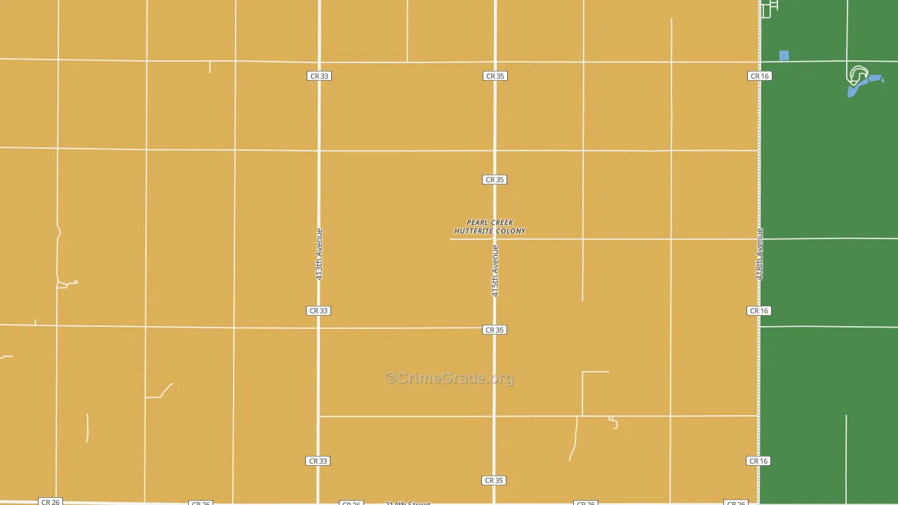 Pearl Creek Colony, SD Map of Vehicle Theft Rates