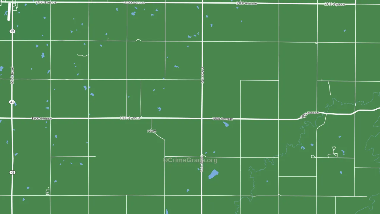Pearl, KS Map of Vehicle Theft Rates