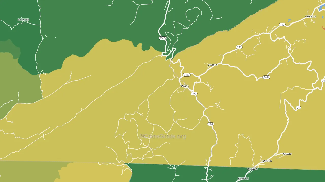 Pearl, KY Map of Vehicle Theft Rates