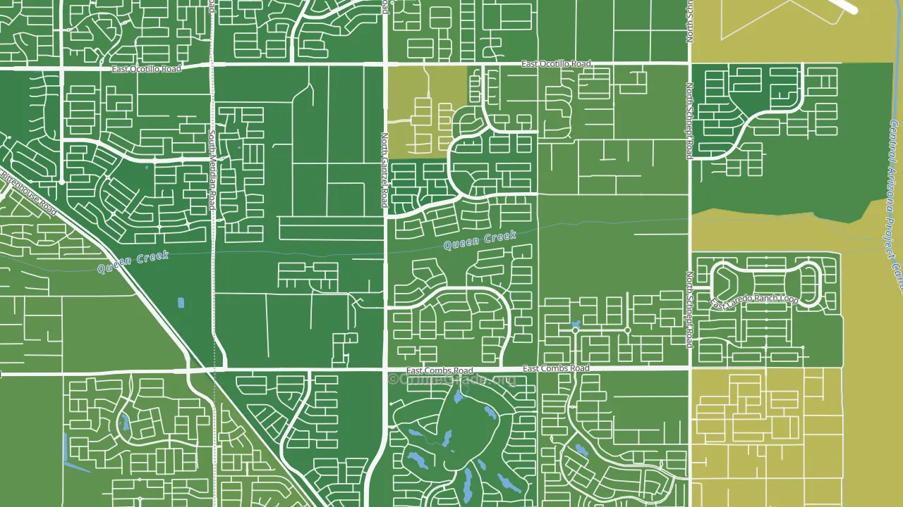 Pecan Creek, San Tan Valley, AZ Map of Vehicle Theft Rates