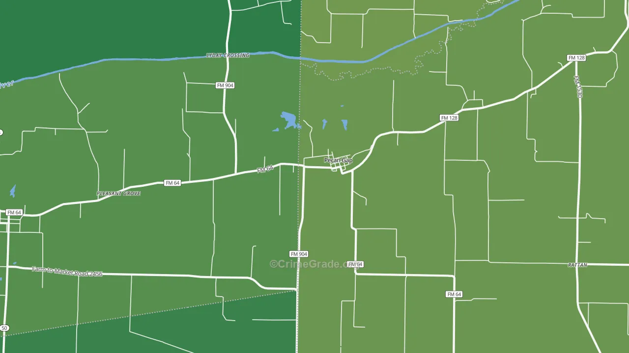 Pecan Gap, TX Map of Vehicle Theft Rates