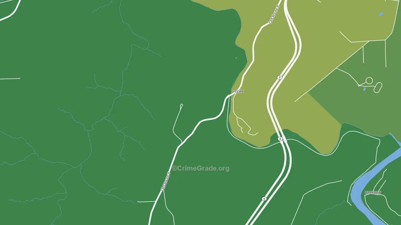 Pecan, PA Map of Vehicle Theft Rates