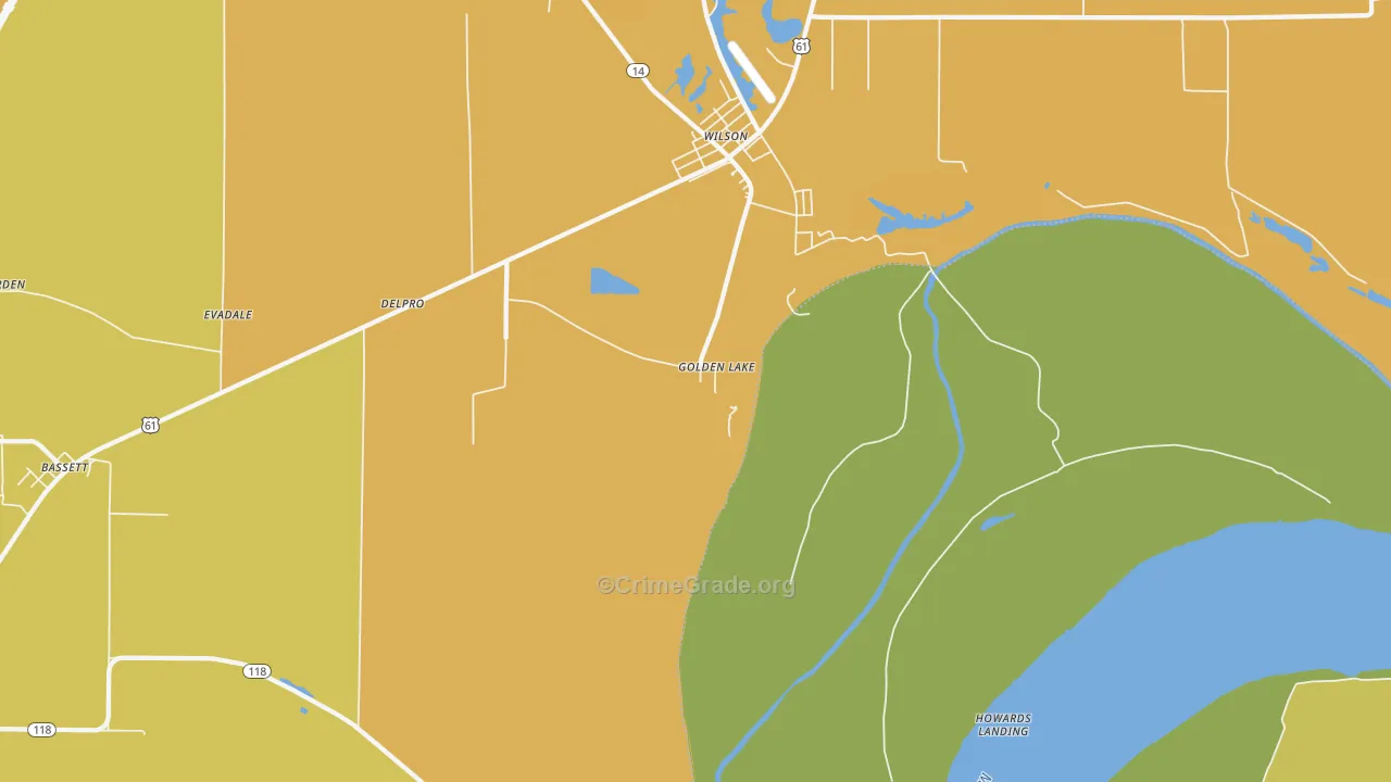 Pecan Point, AR Map of Vehicle Theft Rates