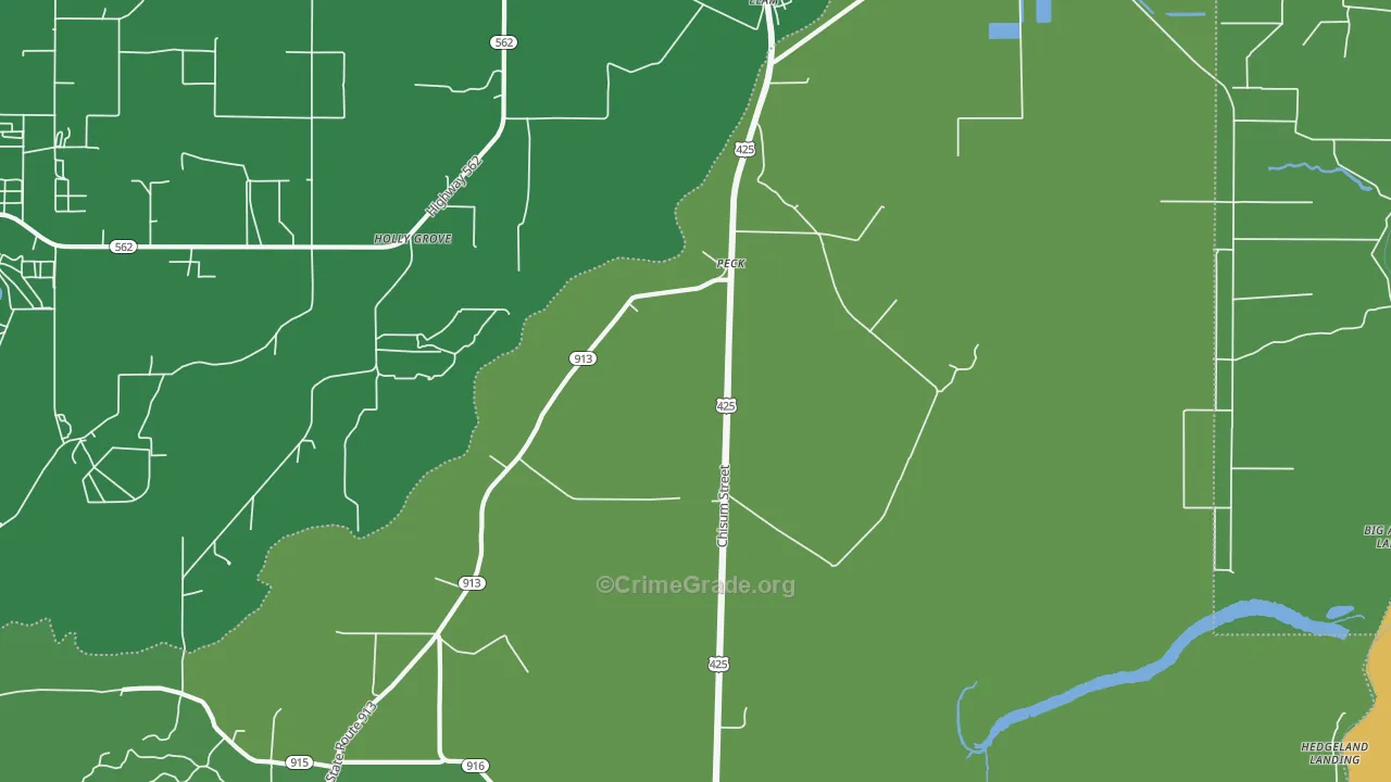 Peck, LA Map of Vehicle Theft Rates