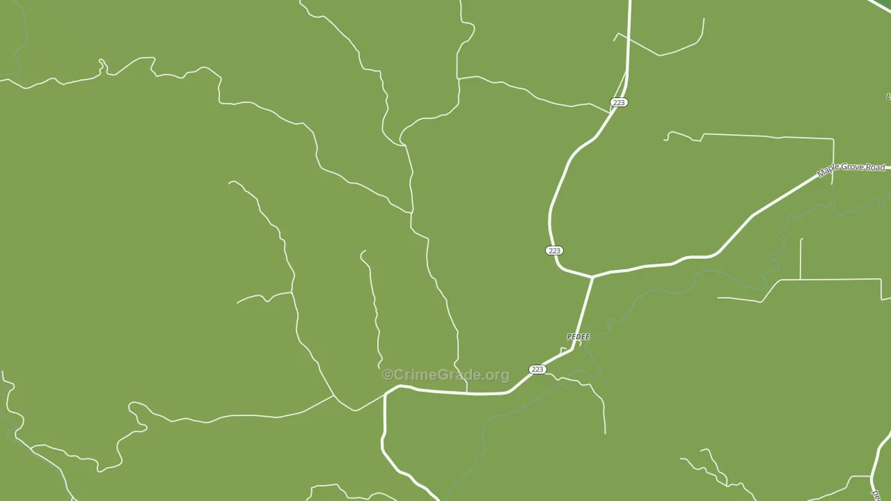 Pedee, OR Map of Vehicle Theft Rates