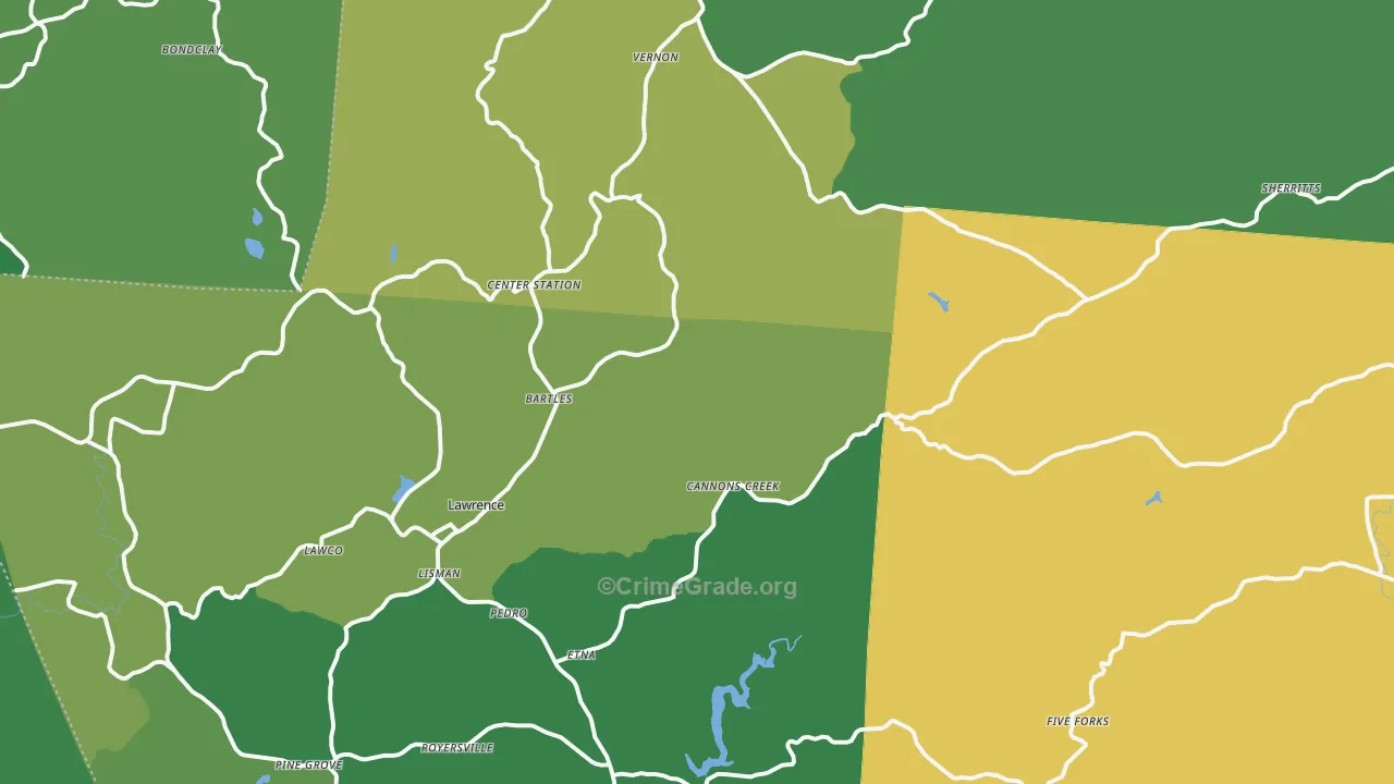 Pedro, OH Map of Vehicle Theft Rates