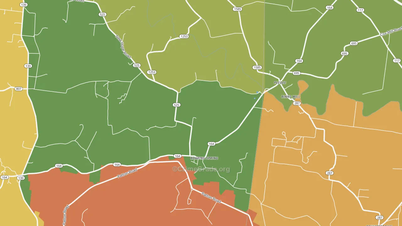 Peedee, KY Map of Vehicle Theft Rates