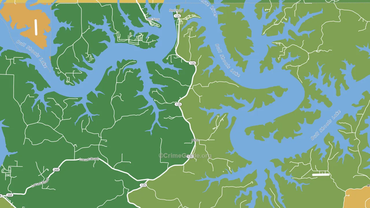Peel, AR Map of Vehicle Theft Rates