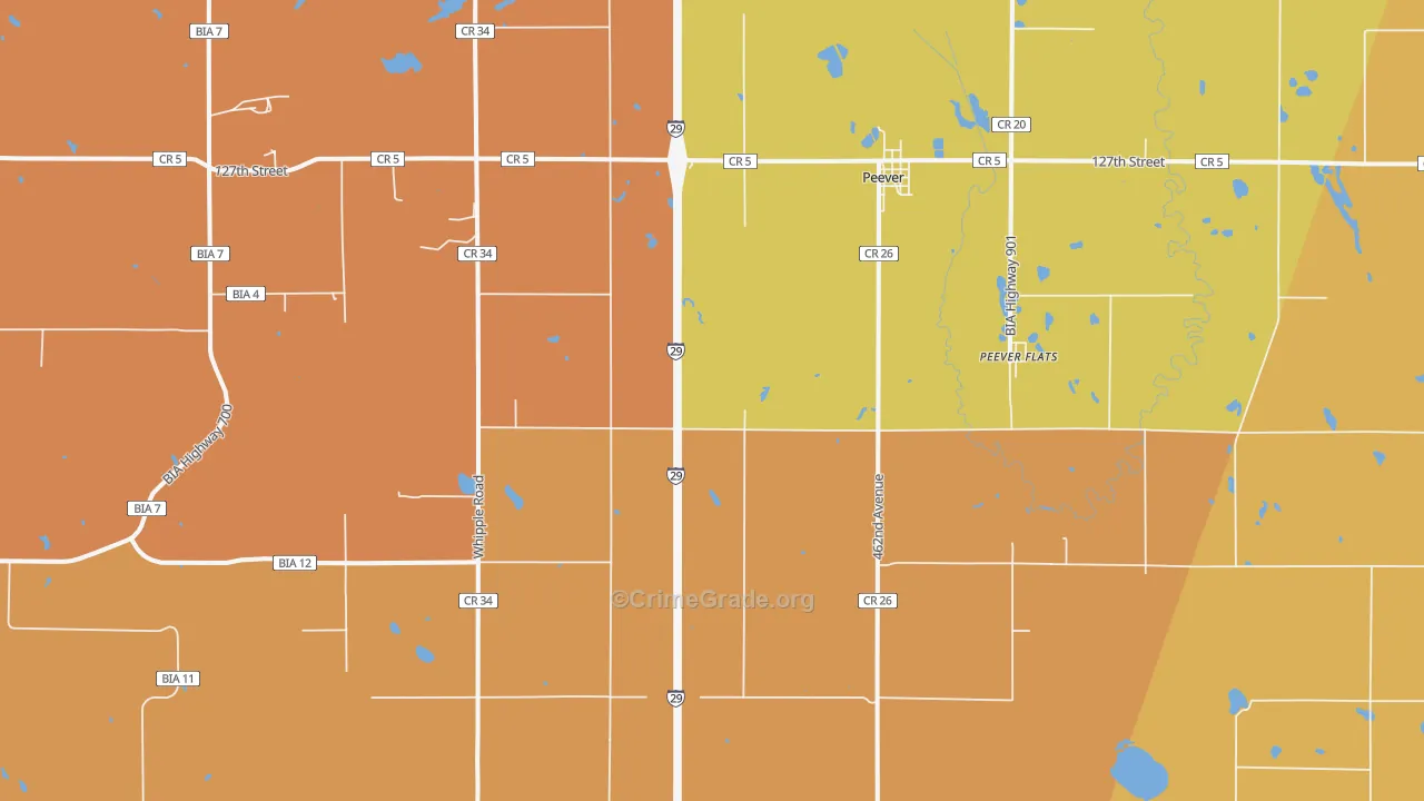 Peever, SD Map of Vehicle Theft Rates