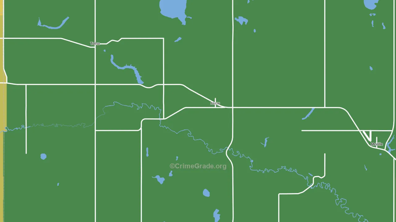 Pekin, ND Map of Vehicle Theft Rates