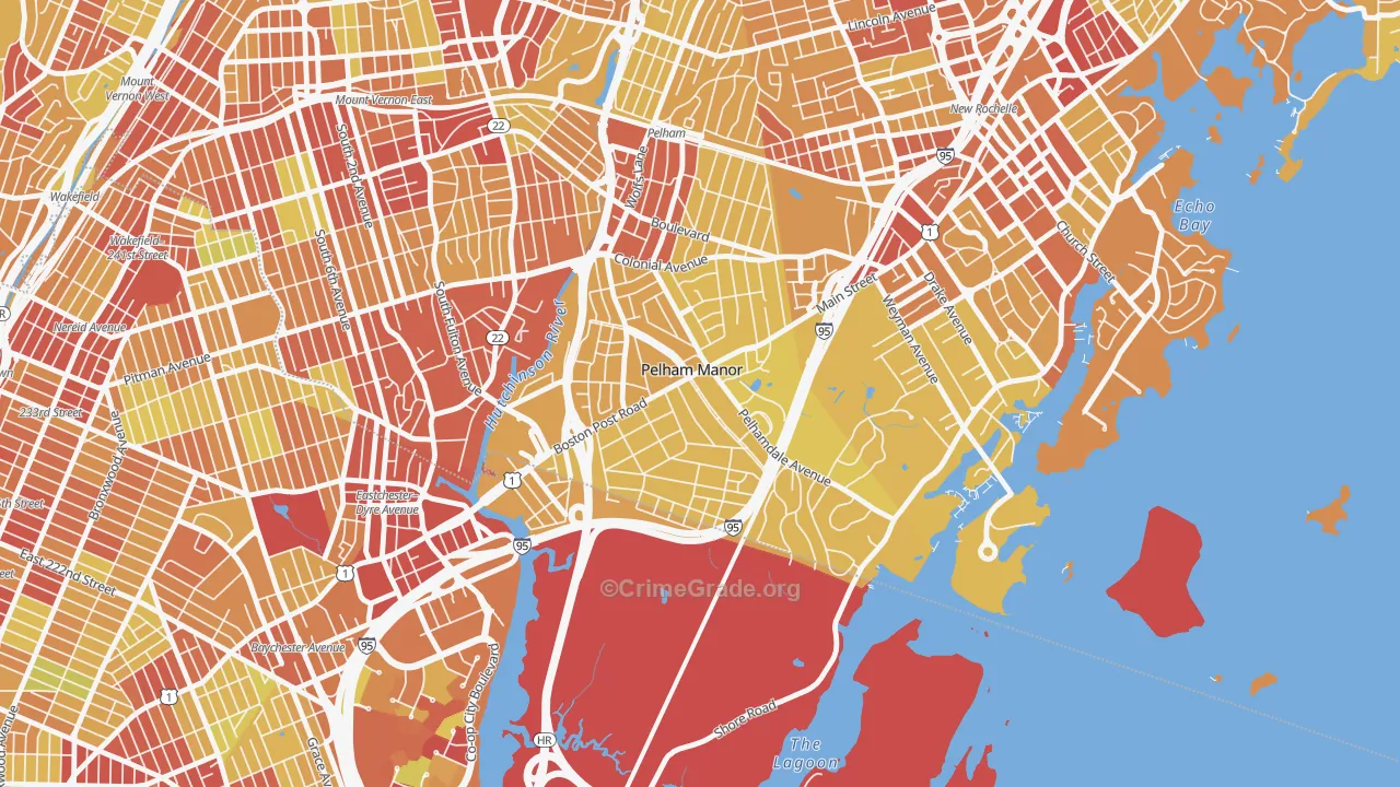 Pelham Manor, NY Map of Vehicle Theft Rates