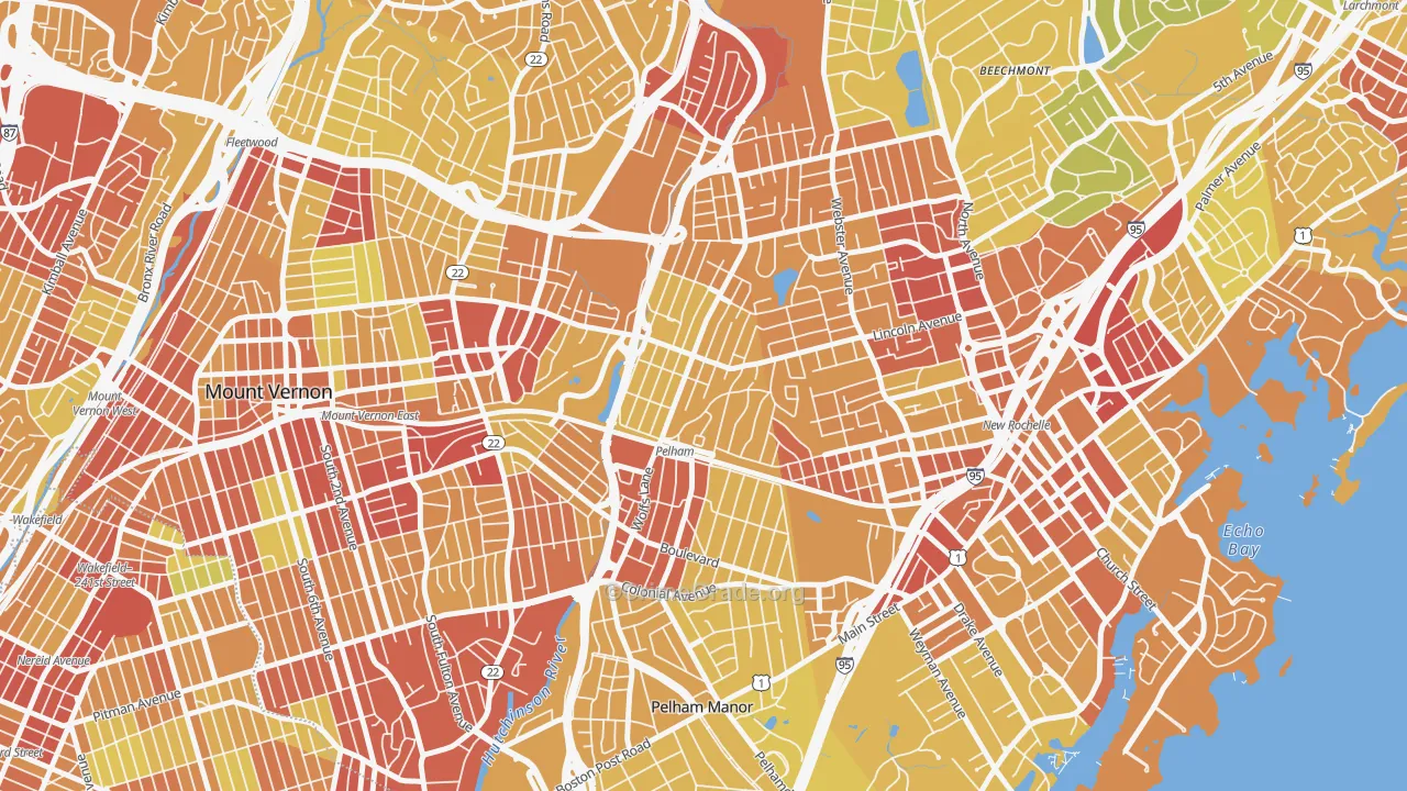 Pelham, NY Map of Vehicle Theft Rates