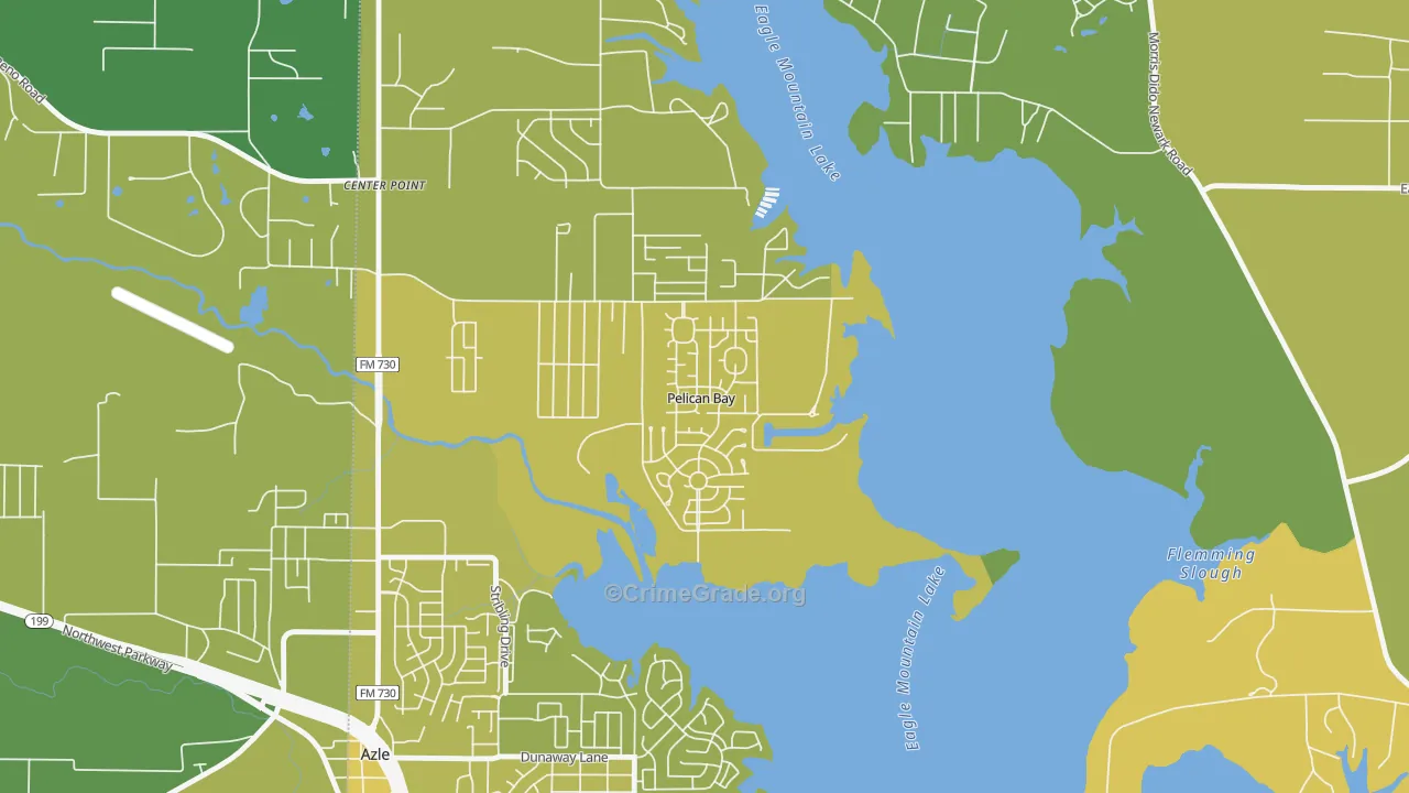 Pelican Bay, TX Map of Vehicle Theft Rates