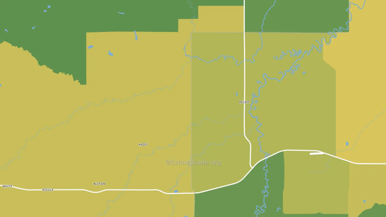 Pelkie, MI Map of Vehicle Theft Rates
