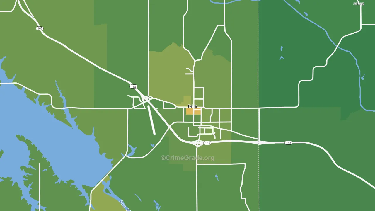 Pella, IA Map of Vehicle Theft Rates